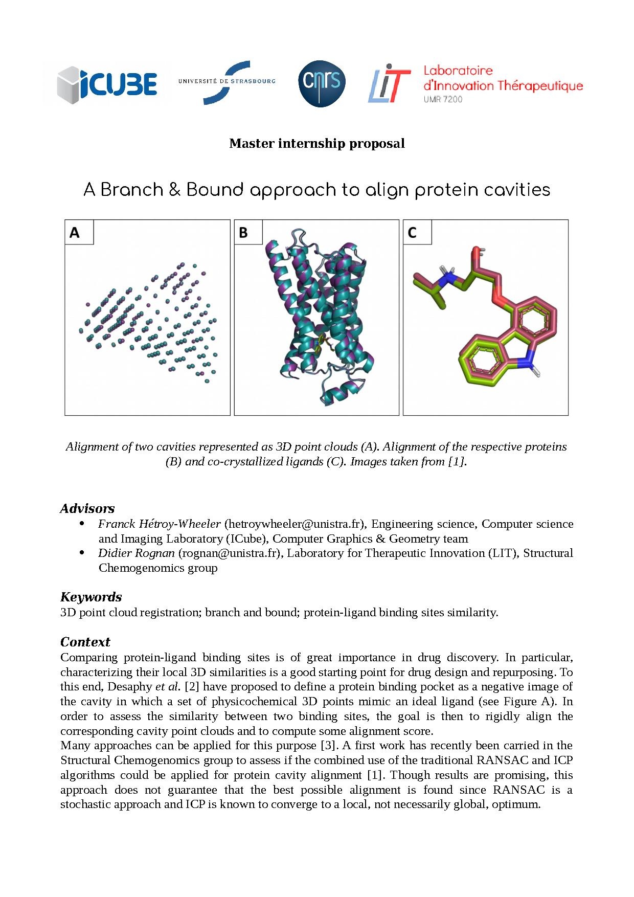 A Branch and Bound approach to align protein cavities